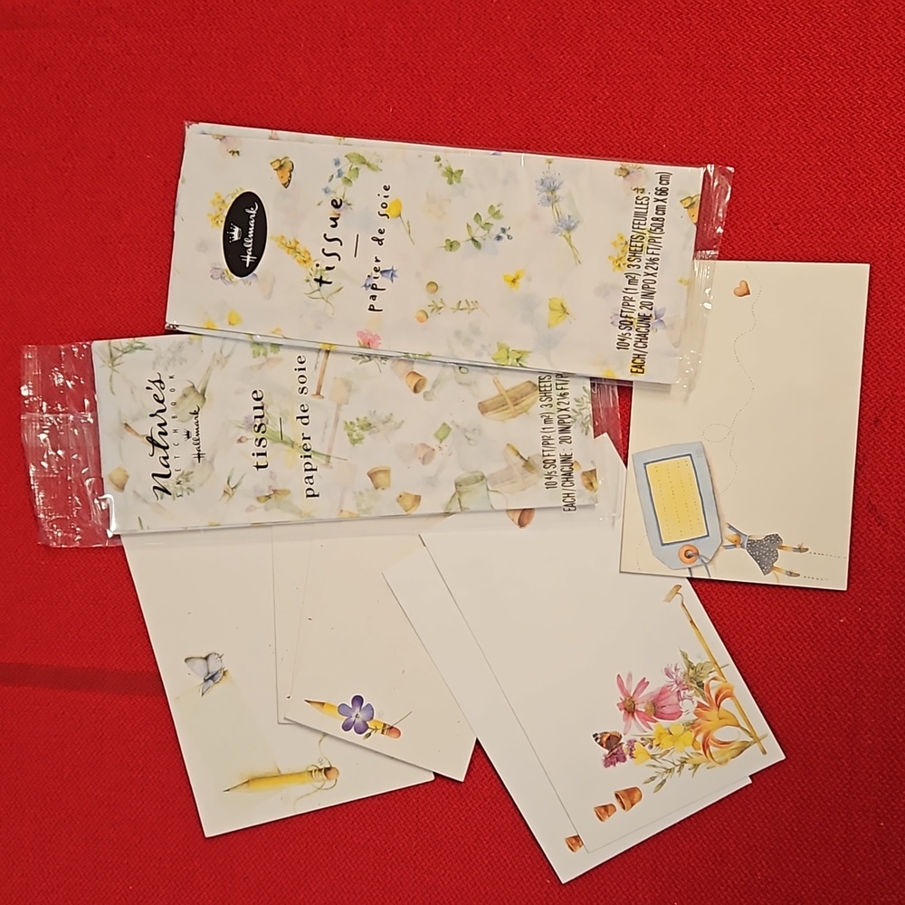 Marjolein Bastin 'Nature's Sketchbook' lot tissue paper and envelopes Hallmark